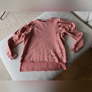 💫Who What Wear Coral Pink Sweatshirt Puffed Sleeves Cottagecore Xs💫